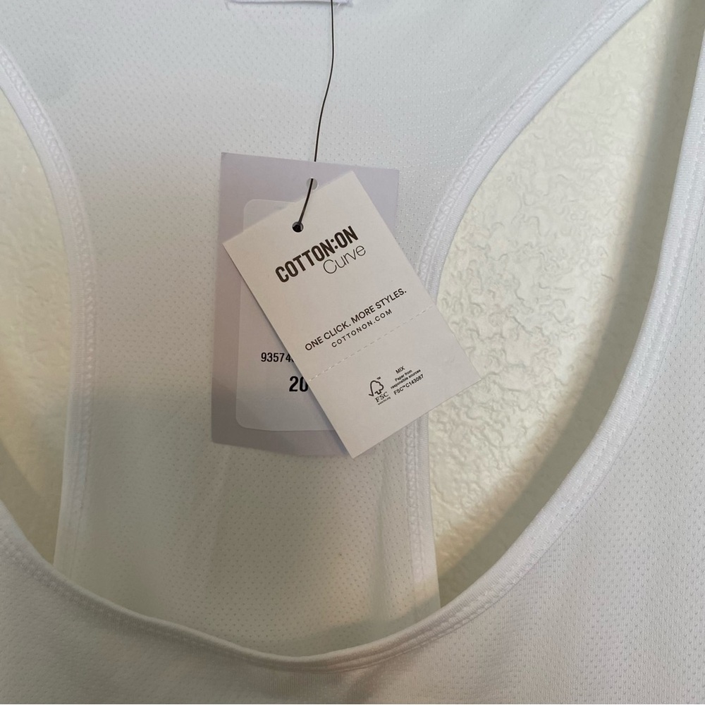 Cotton On White Racerback Tank Top - Picture 3 of 5